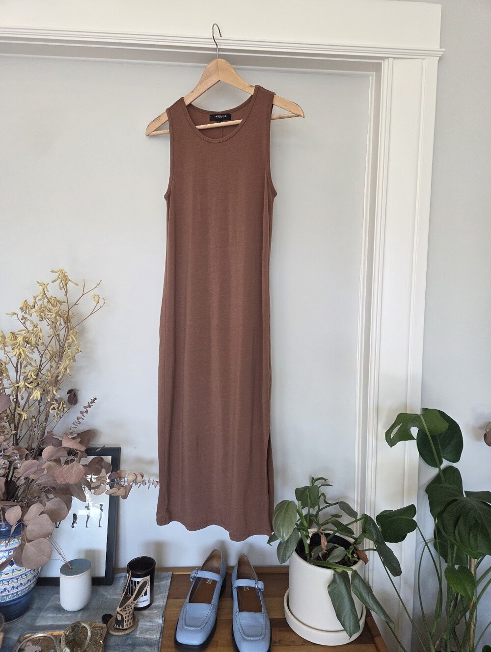 Unbound Merino travel dress, Caramel, size XS